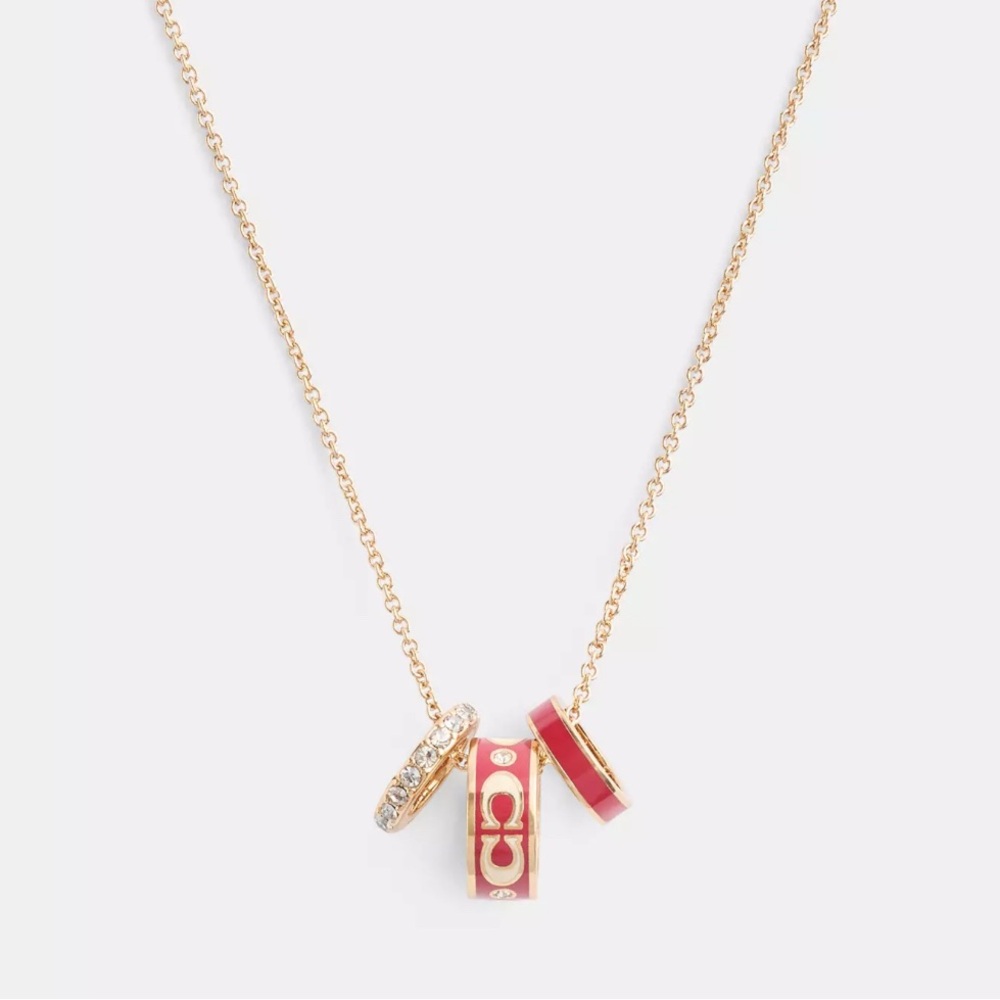 Coach Signature Enamel Rondell Necklace,NWT! - Picture 2 of 4